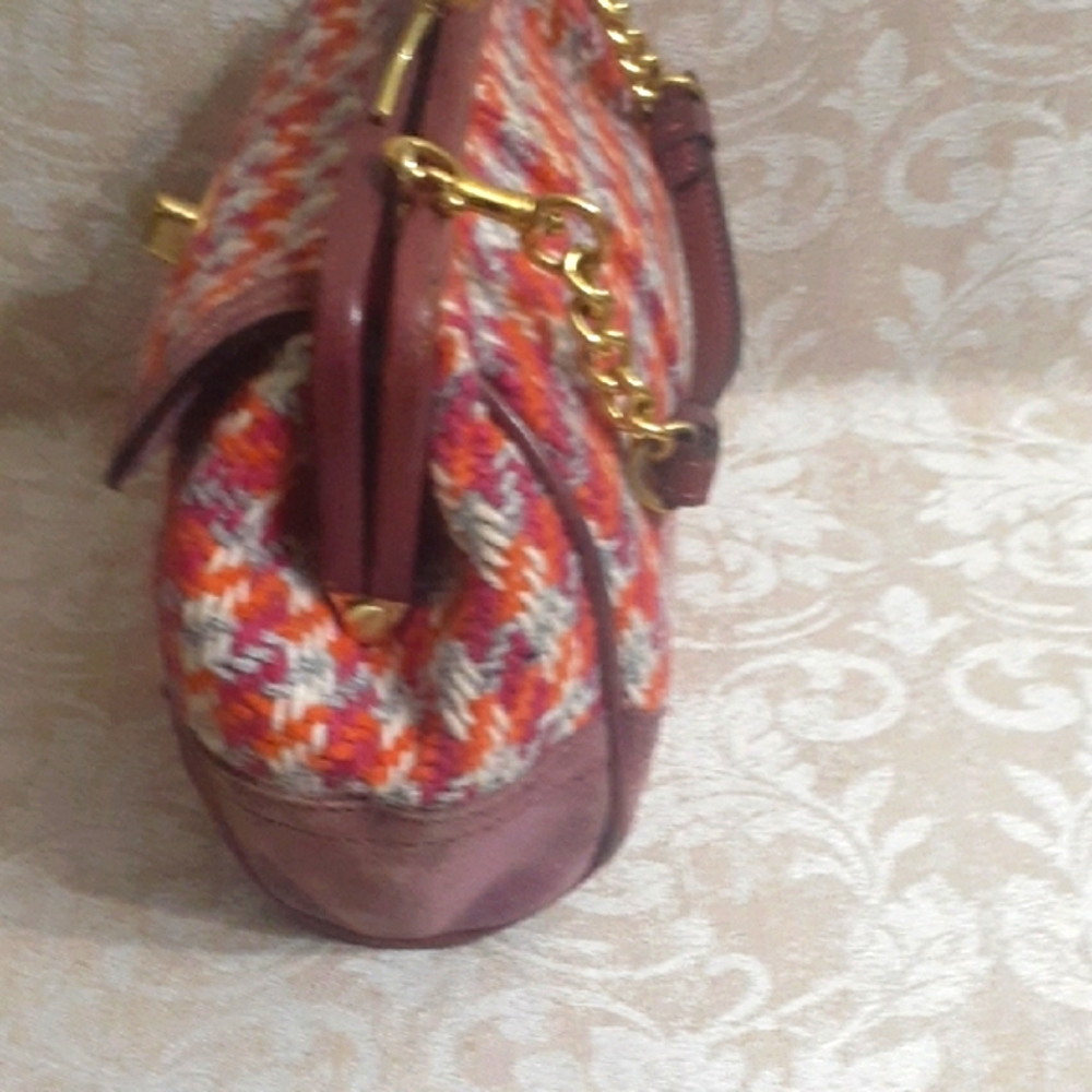 COACH Y2K VINTAGE HOUNDSTOOTH TWEED SUEDE KISS LOCK BAG - Picture 5 of 13